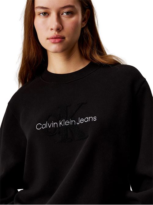 CALVIN KLEIN Felpa Relaxed logo in ciniglia CALVIN KLEIN | J20J224652BEH